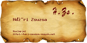 Hári Zsuzsa névjegykártya