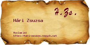 Hári Zsuzsa névjegykártya